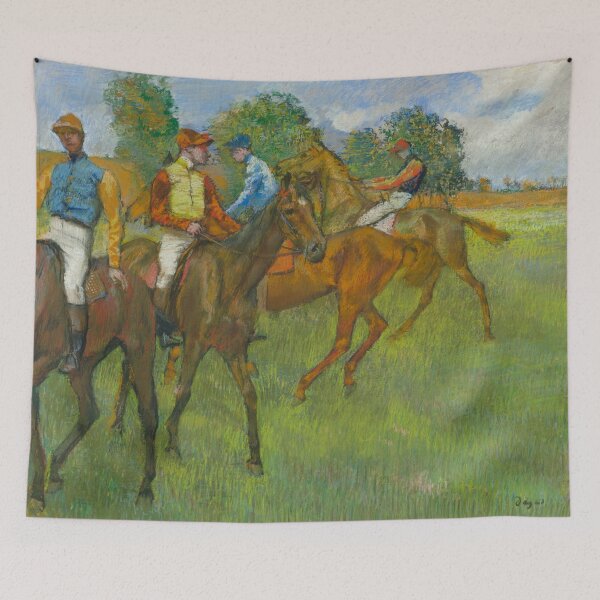 Aperçu de l'œuvre Peinture vintage de jockeys créée et vendue par Vintage Designs +.