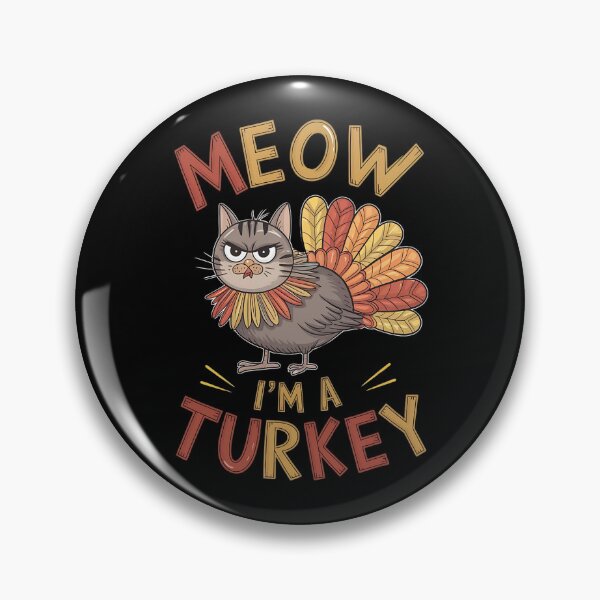 Item preview, Thanksgiving Cat Fake Cat Meow - A funny gift for cat lovers and fans of quirky Thanksgiving humor! designed and sold by Zyziowsky.