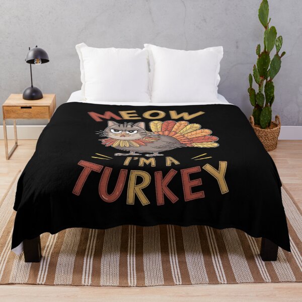 Item preview, Thanksgiving Cat Fake Cat Meow - A funny gift for cat lovers and fans of quirky Thanksgiving humor! designed and sold by Zyziowsky.