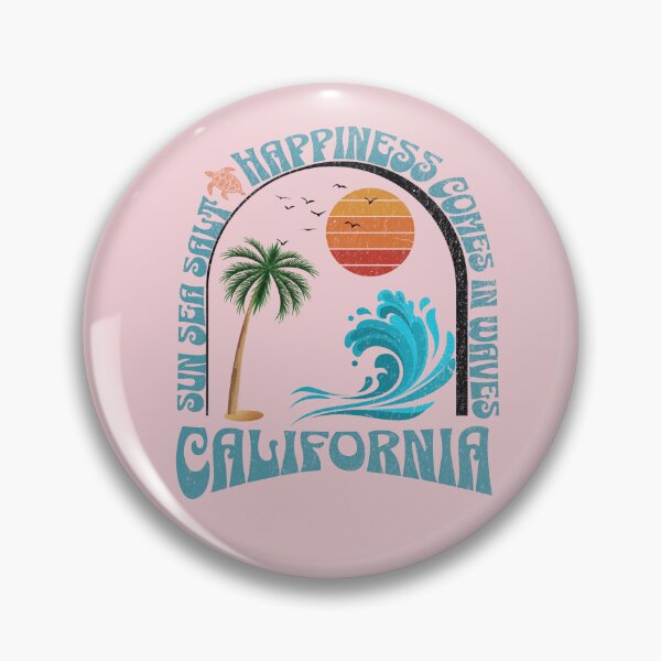 Item preview, "Happiness Comes in Waves- California" Retro Hoodie designed and sold by MalibuMaiden28.