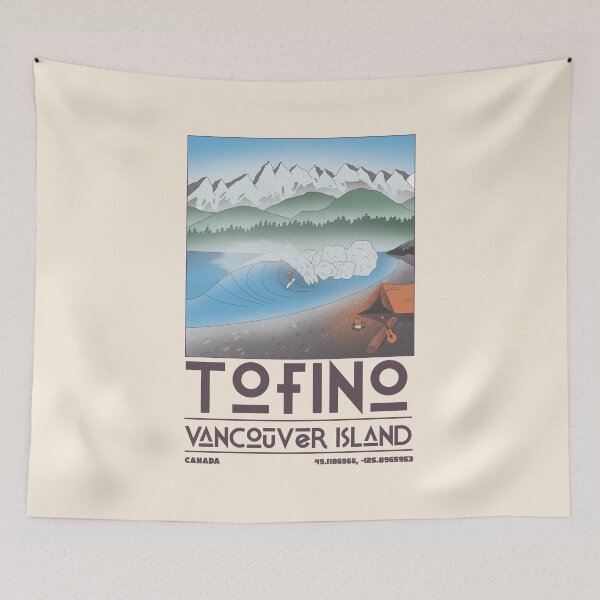 Item preview, Tofino Vancouver Island Art Print – Retro Surf & Nature Travel Poster designed and sold by JDP--Designs.