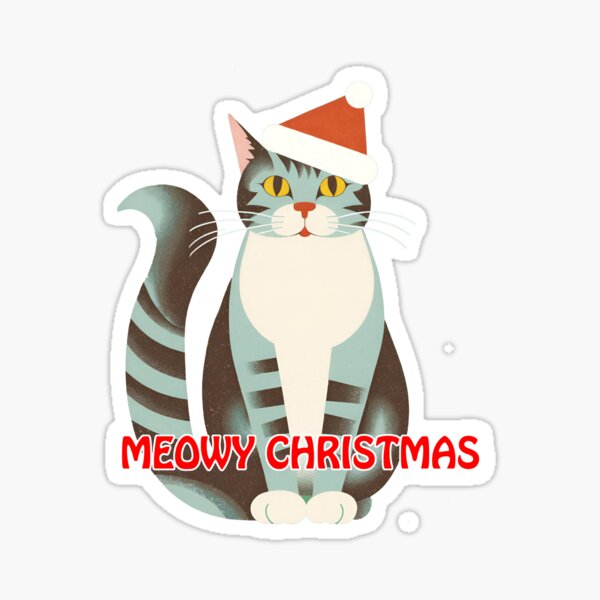 A cat waiting for Christmas Sticker