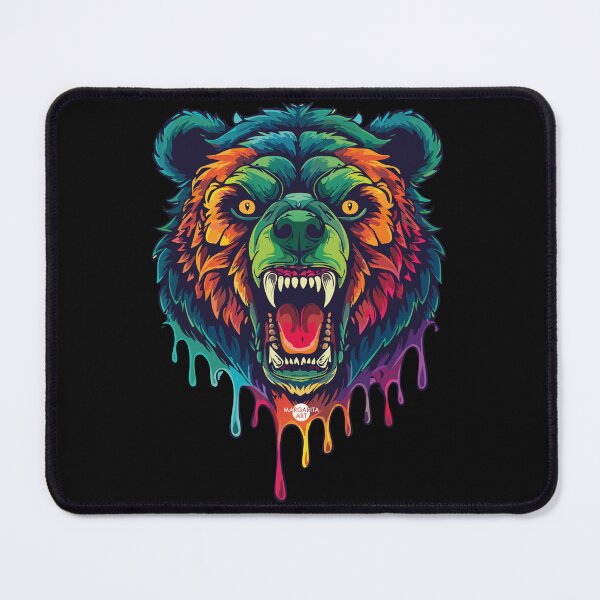 Item preview, 08 Evil colorful pop art bear colorful paint drops sharp teeth designed and sold by Margarita-Art.