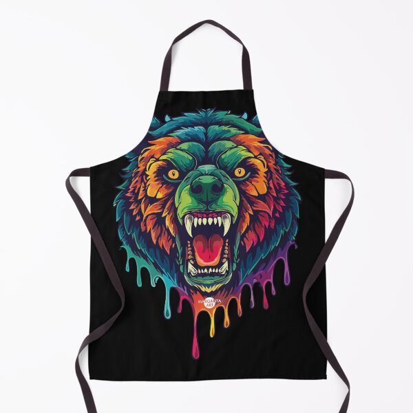 Item preview, 08 Evil colorful pop art bear colorful paint drops sharp teeth designed and sold by Margarita-Art.