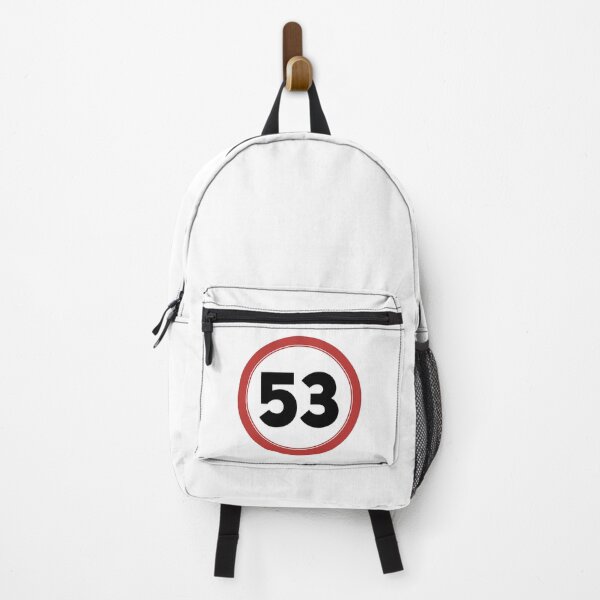 Vista previa del artículo con la obra «Límite de velocidad a los 53, feliz cumpleaños 53 años», diseñado y vendido por Wolagno.