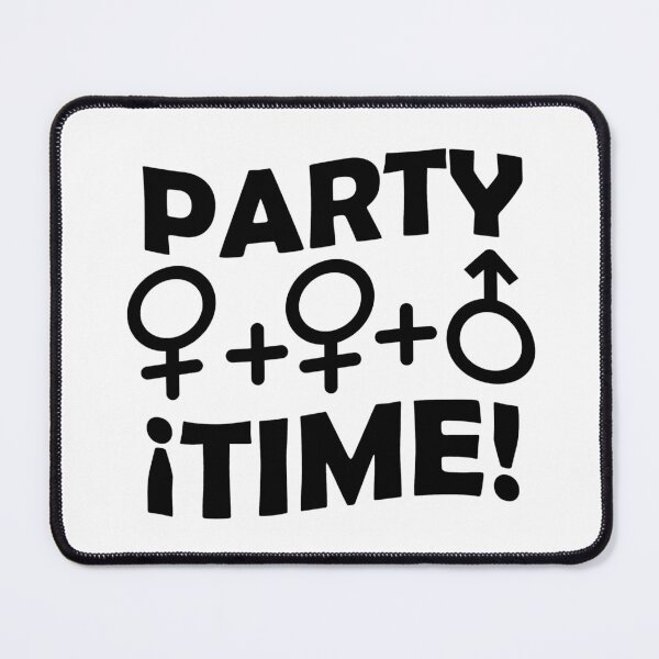 Item preview, Party time threesome sex concept typographic design designed and sold by DFLC Prints.