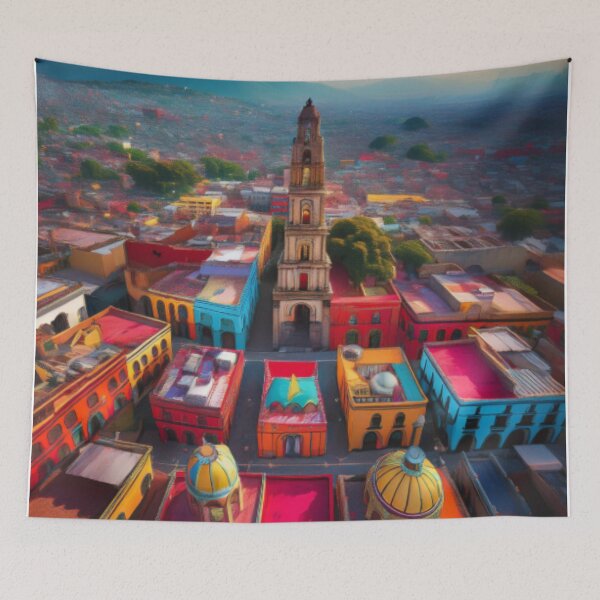Item preview, Vibrant Mexican Cityscape at Sunset designed and sold by RaiyaTees.