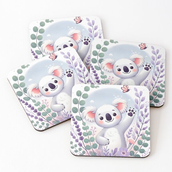 Item preview, Happy Koala Waving in Floral Setting designed and sold by Koalangel.