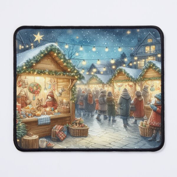 Item preview, Experience the magical Christmas market in watercolor – artwork, crafts and festive atmosphere for the whole family designed and sold by FotoworldEdel.