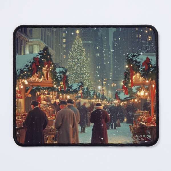 Item preview, Festive Christmas Market Painting Cozy Stalls Decorated  designed and sold by The Art of Kkatarynka.