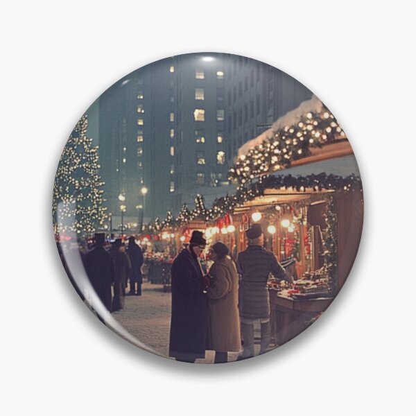 Item preview, Festive Christmas Market Painting Cozy Stalls Decorated City designed and sold by The Art of Kkatarynka.