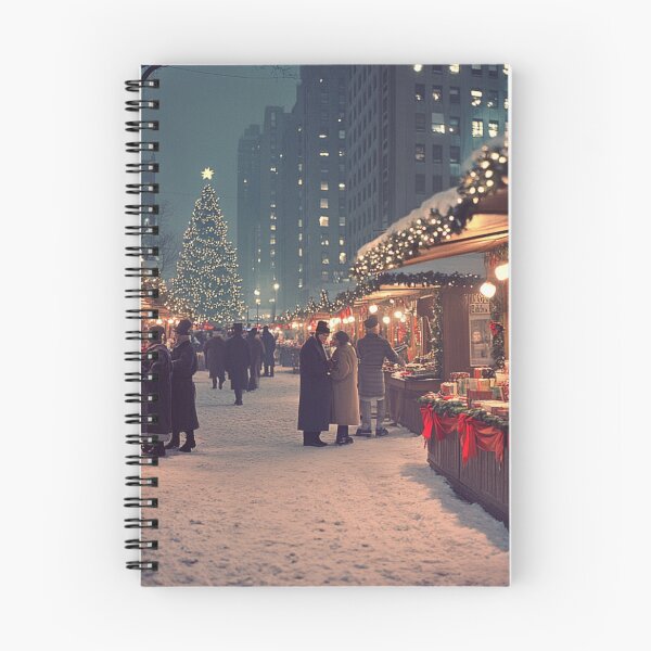Item preview, Festive Christmas Market Painting Cozy Stalls Decorated City designed and sold by The Art of Kkatarynka.