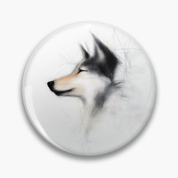 Artikelvorschau, Majestätischer Wolf im Profil | Ausdrucksstarke Bleistiftskizze entworfen und verkauft von Soul-Sparks.