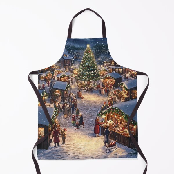 Item preview, Festive Christmas Market Painting Cozy Stalls Decorated City designed and sold by The Art of Kkatarynka.
