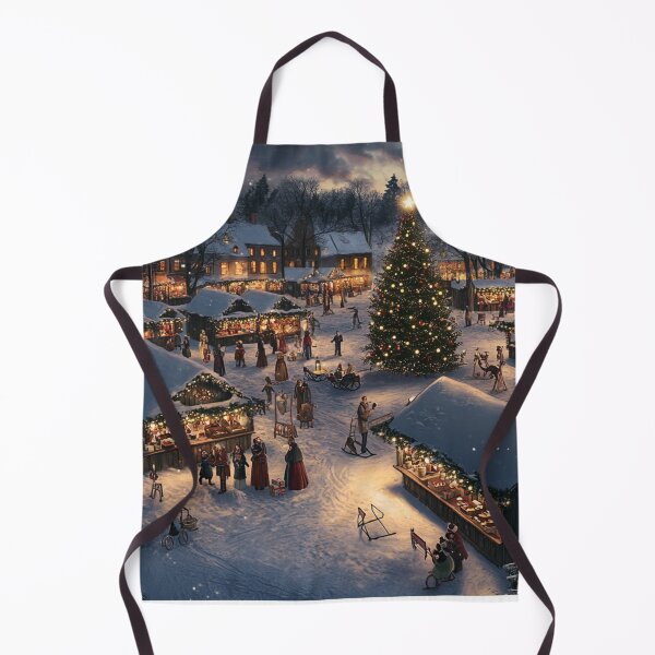 Item preview, Festive Christmas Market Painting Cozy Stalls Decorated City designed and sold by The Art of Kkatarynka.