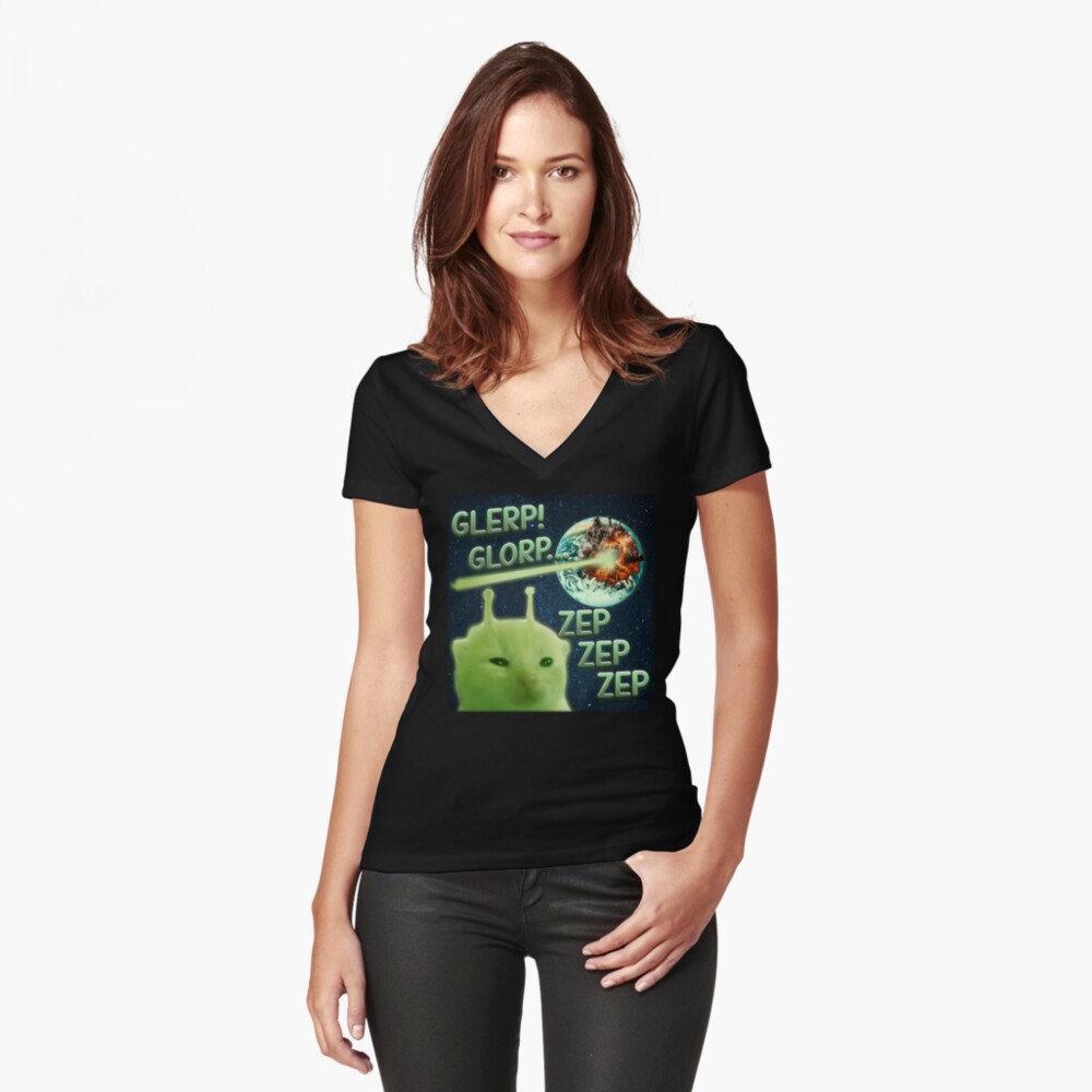 Item preview, Fitted V-Neck T-Shirt designed and sold by MemishDesign.
