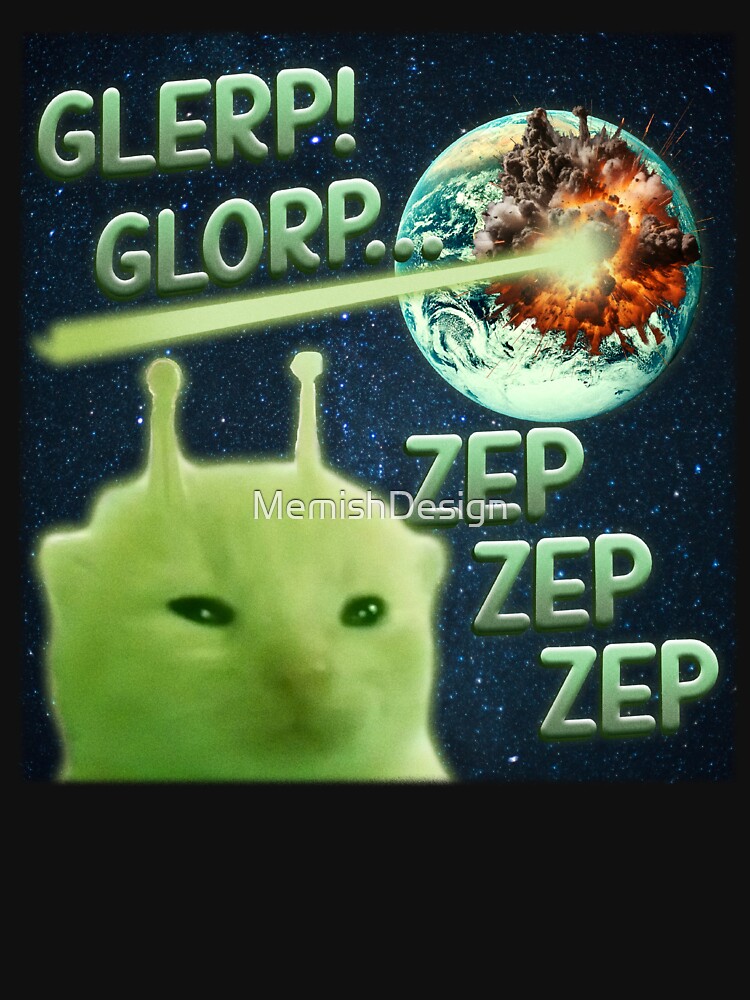 Thumbnail 7 of 7, Classic T-Shirt, Glorp Funny Alien Cat Brainrot Meme designed and sold by MemishDesign.