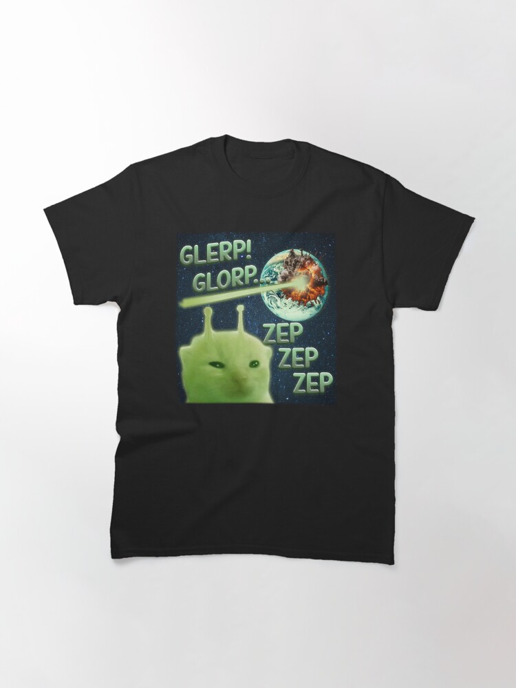 Thumbnail 3 of 7, Classic T-Shirt, Glorp Funny Alien Cat Brainrot Meme designed and sold by MemishDesign.