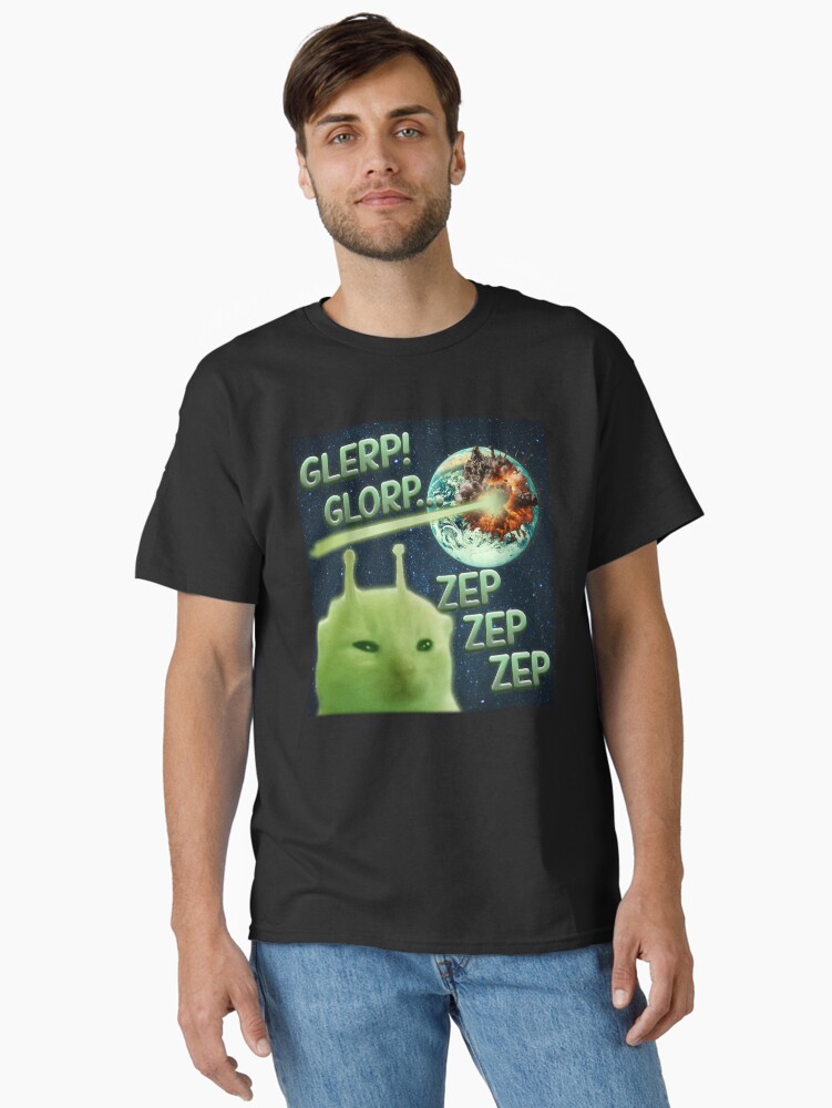 Thumbnail 1 of 7, Classic T-Shirt, Glorp Funny Alien Cat Brainrot Meme designed and sold by MemishDesign.