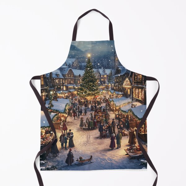 Item preview, Festive Christmas Market Painting Cozy Stalls Decorated City designed and sold by The Art of Kkatarynka.