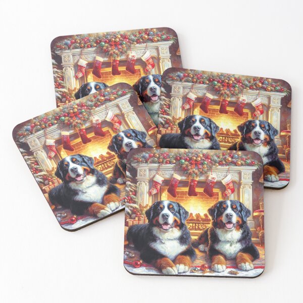 Item preview, Bernese Mountain Dogs Twas The Night Before Christmas Fireside designed and sold by LazioJoe.