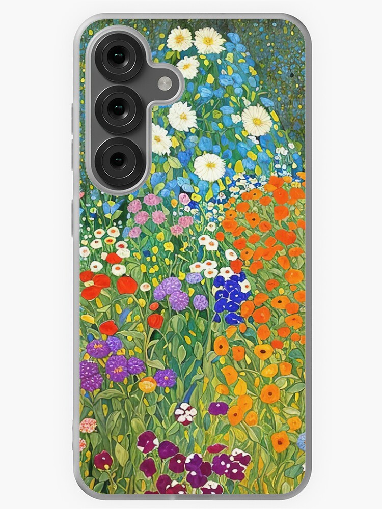 Aperçu 1 sur 4. Coque Samsung Galaxy avec l'œuvre Jardin de fleurs Gustav Klimt créée et vendue par maniacfitness.