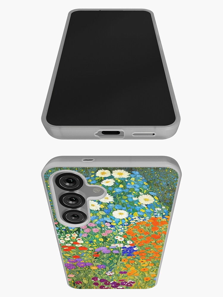 Aperçu 3 sur 4. Coque Samsung Galaxy avec l'œuvre Jardin de fleurs Gustav Klimt créée et vendue par maniacfitness.