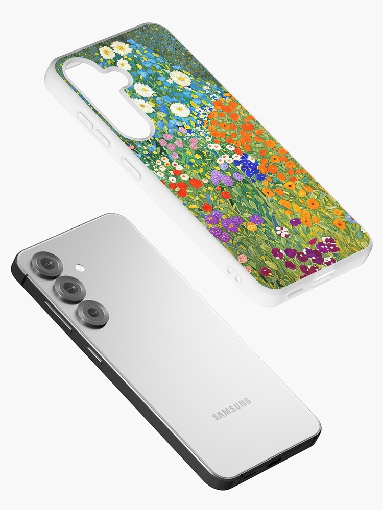 Aperçu 2 sur 4. Coque Samsung Galaxy avec l'œuvre Jardin de fleurs Gustav Klimt créée et vendue par maniacfitness.