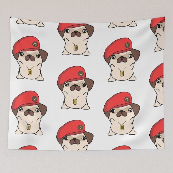 Item preview, Cute Red Beret Pug designed and sold by Pet Station.