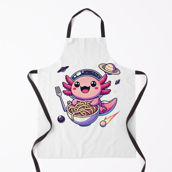 Item preview, Space Axolotl Enjoying Noodles in Cosmic Setting designed and sold by RetroPop23.