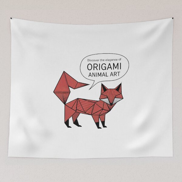 Item preview, Origami Fox: Minimalist and Stylized Geometric Art designed and sold by ObjCrea123.