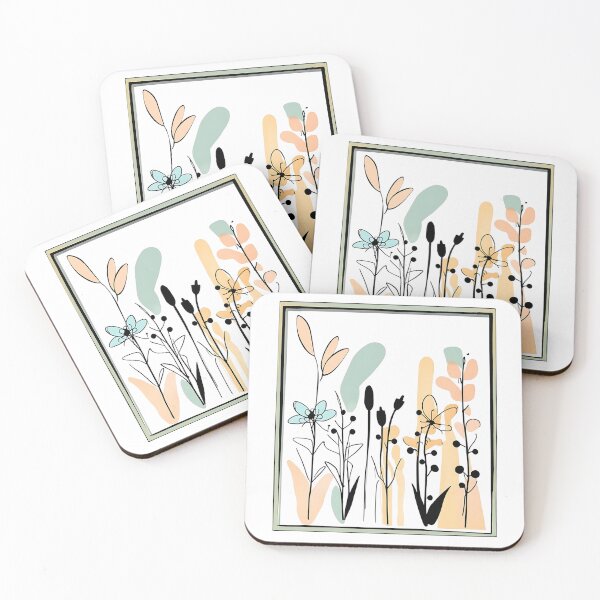 Item preview, Mid Century Modern Abstract Wildflowers Framed designed and sold by MudcreekDesign.