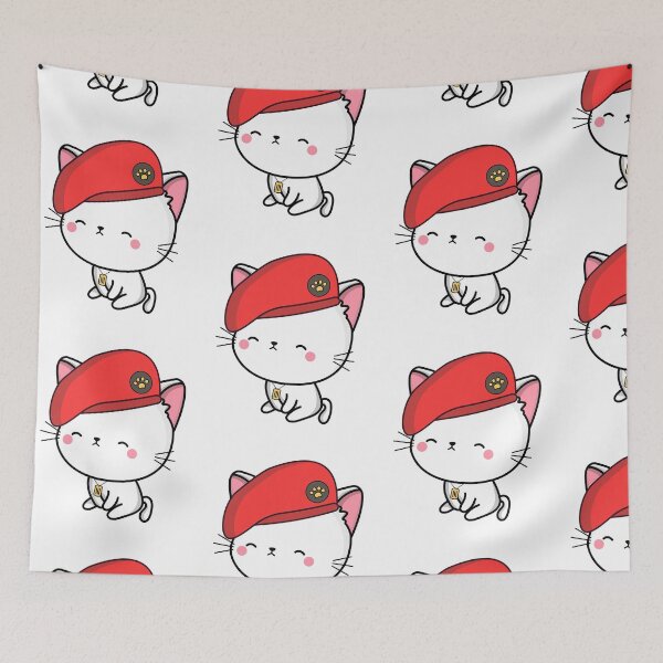 Item preview, Cute Red Beret White Cat designed and sold by Pet Station.