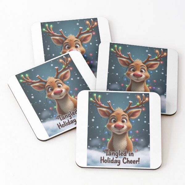 Artikelvorschau, Playful Reindeer in Holiday Spirit entworfen und verkauft von ArtCreator2023.