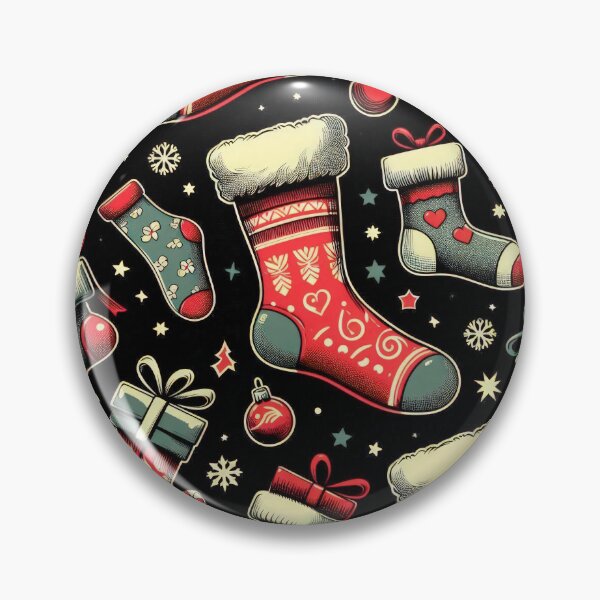 Item preview, Christmas Pattern red socks ,Christmas Seamless Pattern,holiday pattern,Christmas Vintage Art designed and sold by Expressions-Sel.