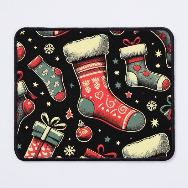 Item preview, Christmas Pattern red socks ,Christmas Seamless Pattern,holiday pattern,Christmas Vintage Art designed and sold by Expressions-Sel.