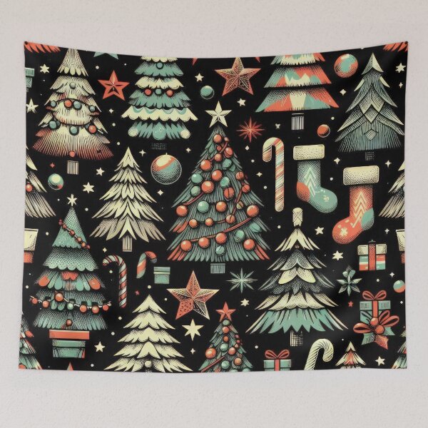 Item preview, Christmas Pattern Trees ,Christmas Seamless Pattern,holiday pattern,Christmas Vintage Art designed and sold by Expressions-Sel.