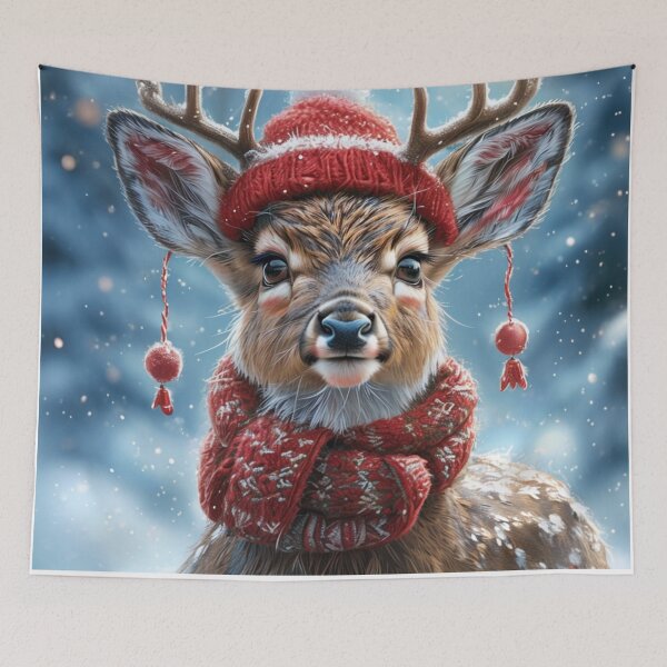Item preview, Christmas Woodland Snow Deer designed and sold by CreatedbyKandJ.