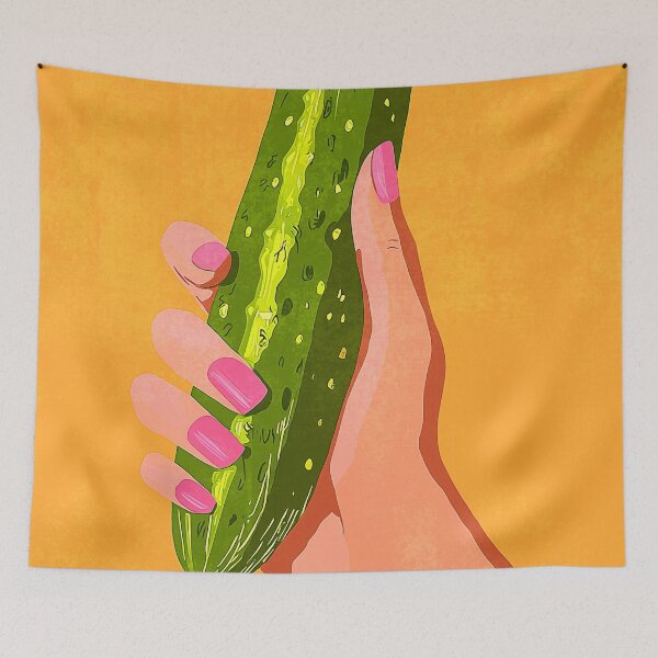 Item preview, Pink fingernails and cucumber designed and sold by Carinaprint.