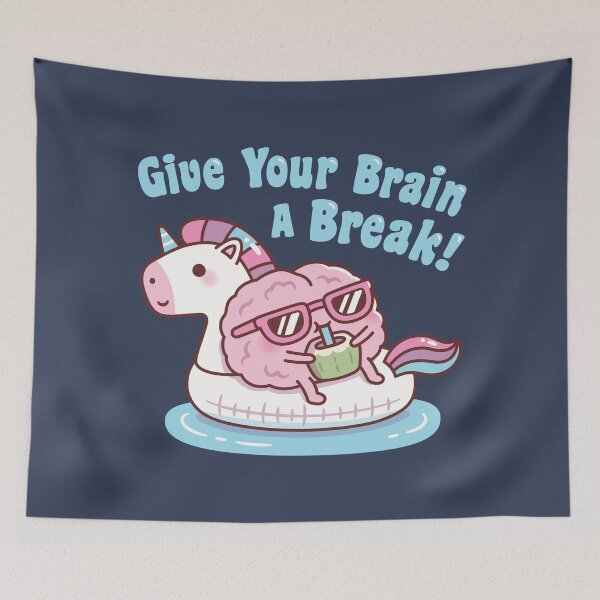 Item preview, Cute Brain On Unicorn Pool Float Give Your Brain A Break designed and sold by rustydoodle.
