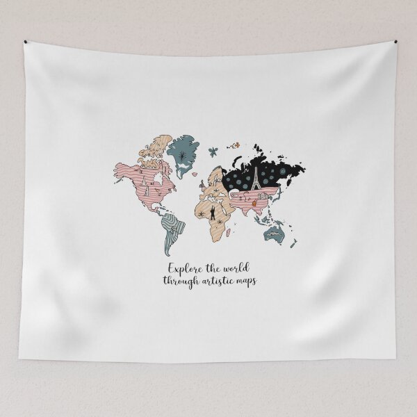 Item preview, Artistic World Map - Creative Illustration for Travelers designed and sold by ObjCrea123.
