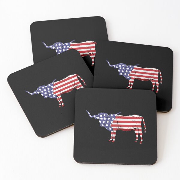Item preview, Longhorn Cow USA Flag 4th Of July Longhorn Cow designed and sold by DSWShirts.