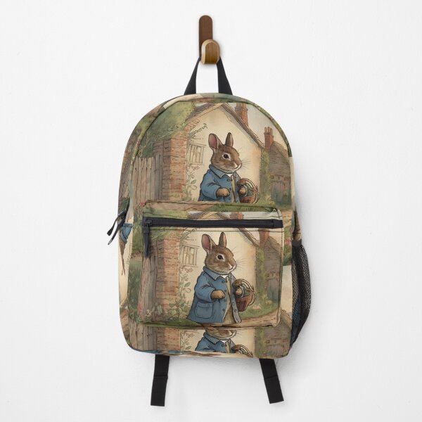 Item preview, Beatrix Potter Style cute Mr Rabbit at his home vintage illustration art designed and sold by Vintage Designs +.