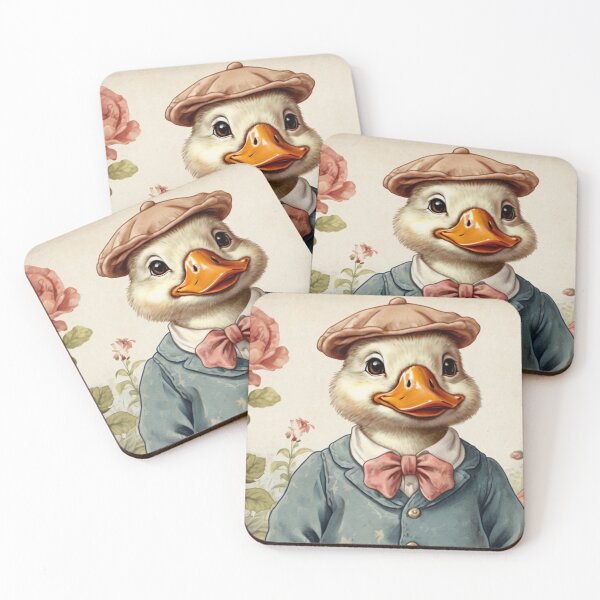 Item preview, Beatrix Potter Style cute Duckling David at his home vintage illustration art designed and sold by Vintage Designs +.