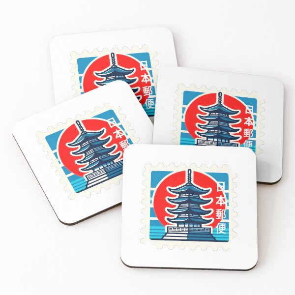 Item preview, Vintage Japanese Stamp - Four-storied Pagoda designed and sold by Naokodarling.