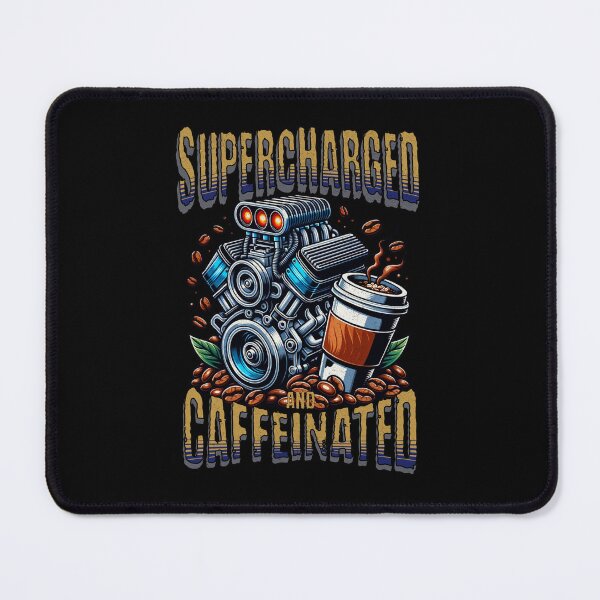 Item preview, Supercharged and Caffeinated Racing Cup of Coffee Supercharger Caffeine Coffee Beans Street Car Drag Racing Coffee Lover designed and sold by CarantinedChaos.