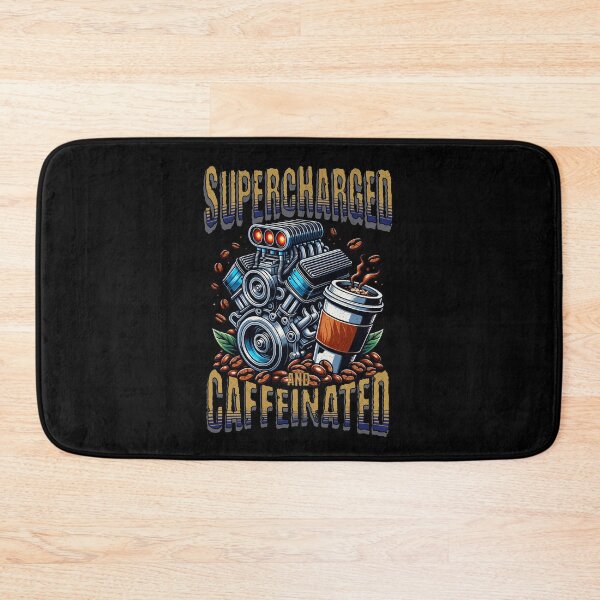 Item preview, Supercharged and Caffeinated Racing Cup of Coffee Supercharger Caffeine Coffee Beans Street Car Drag Racing Coffee Lover designed and sold by CarantinedChaos.