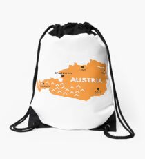austria map Drawstring Bag