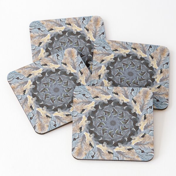 Item preview, Frosted oak leaves 2, kaleidoscope effect vertical designed and sold by paulboizot.