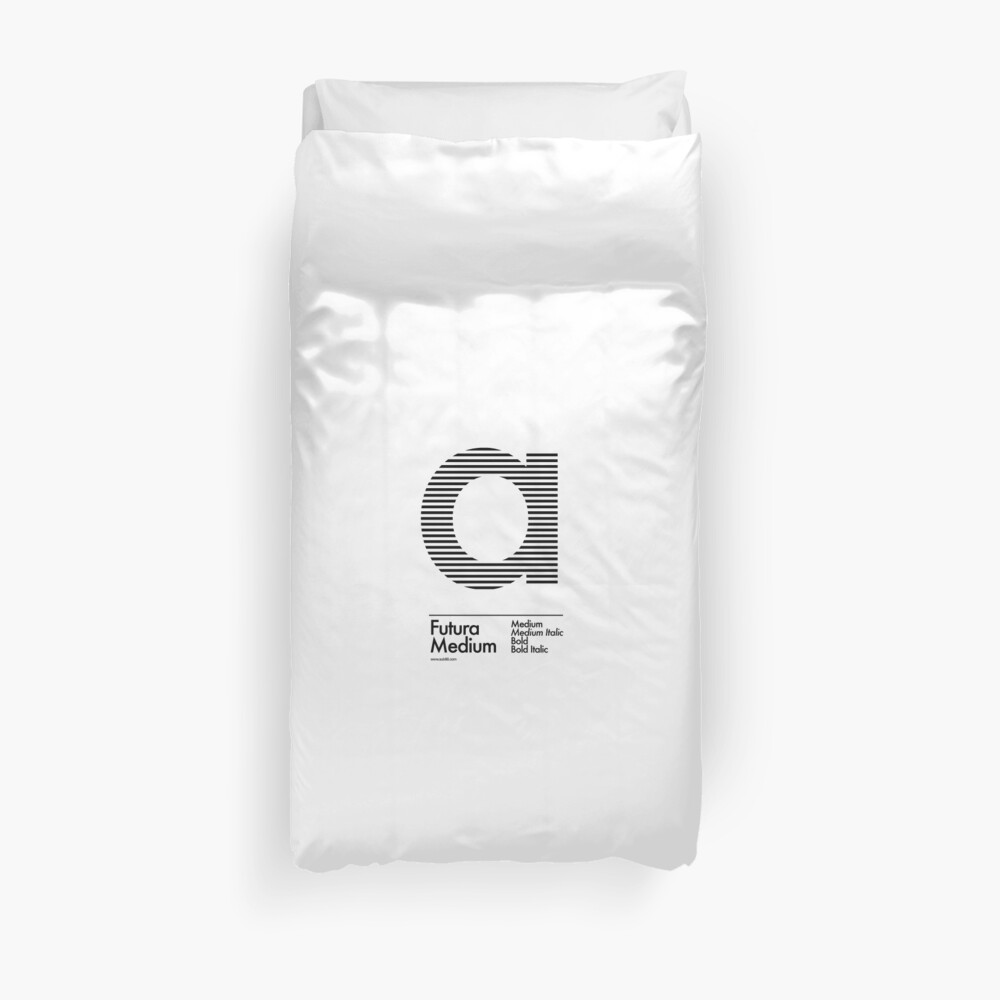 The Letter a Futura Type Duvet Cover